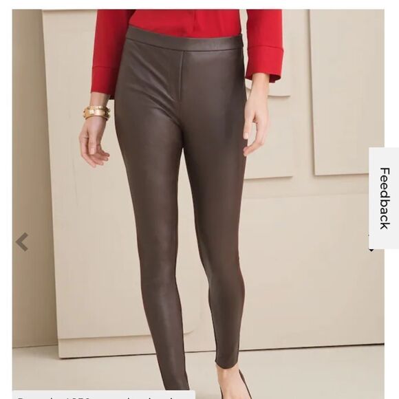 Chico's Pants - New with Tags Chico’s Faux Knit Suede Leggings Double Espresso Color Size 6